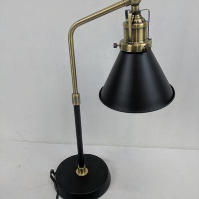 Better Homes & Gardens Industrial Desk Lamp, Black/Brass - New