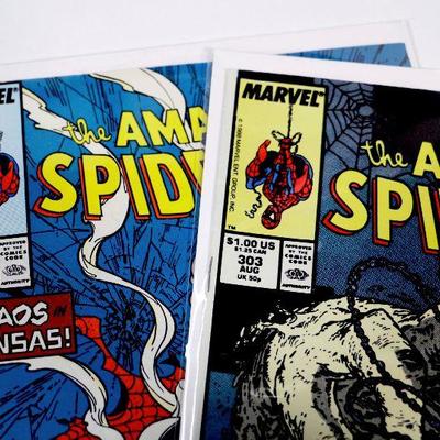 AMAZING SPIDER-MAN #302 #303 Todd McFarlane Art 1988 Marvel Comics VF/NM