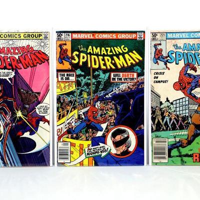 AMAZING SPIDER-MAN #213 #216 #221 Bronze Age Comic Books 1981 Marvel Comics