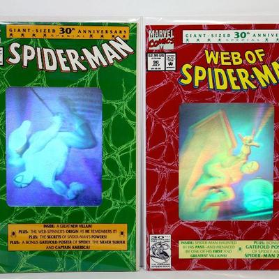 SPIDER-MAN 30th Anniversary HOLOGRAM Cover Comic Books Set Marvel Comics 1992