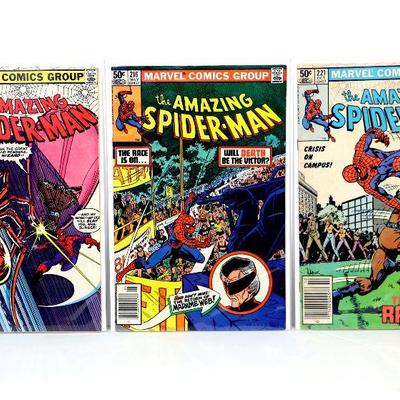 AMAZING SPIDER-MAN #213 #216 #221 Bronze Age Comic Books 1981 Marvel Comics