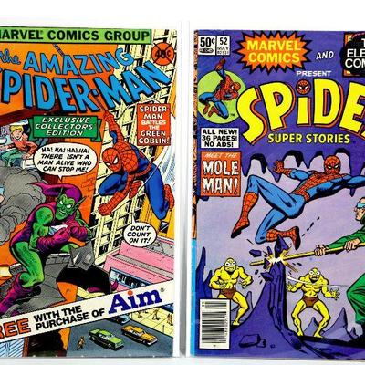 AMAZING SPIDER-MAN AIM PROMO + SPIDEY SUPER STORIES EC PROMO COMICS - RARE