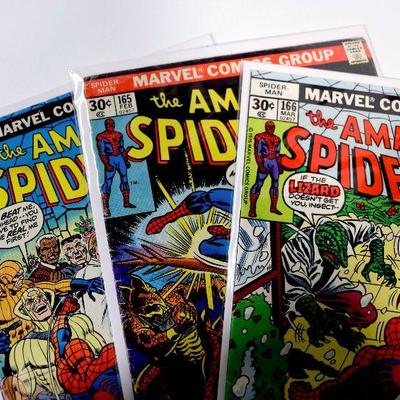AMAZING SPIDER-MAN #156 #165 #166 Bronze Age 1976/77 Marvel Comics VG