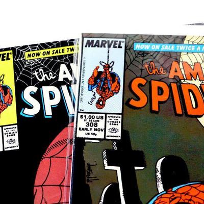 AMAZING SPIDER-MAN #307 #308 Todd McFarlane Art 1988 Marvel Comics VF/NM