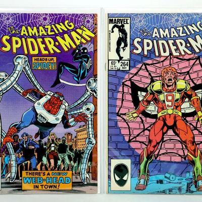 AMAZING SPIDER-MAN #263 #264 - 1st App Red Nine 1985 Marvel Comics VF/NM