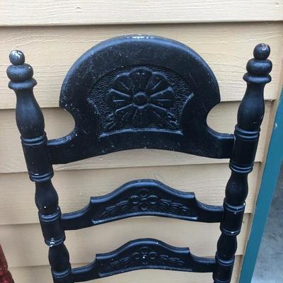322:  Vintage Wicker bottomed Wood Chairs
