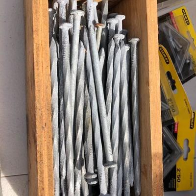 225:  Assortment of nuts and bolts including Nail Storage
