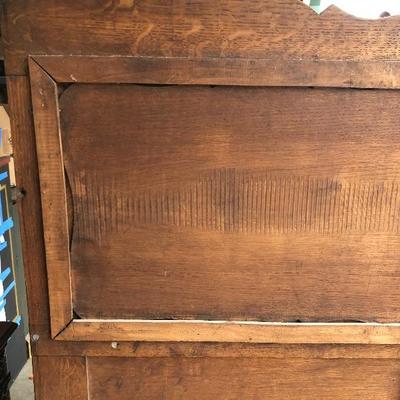 302:  Antique German Solid Wood Hand Carved Corner Hutch