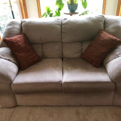 104:  Microfiber Couch and Matching Loveseat