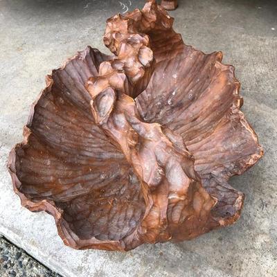 312:  Hand Carved Solid Wood Basket