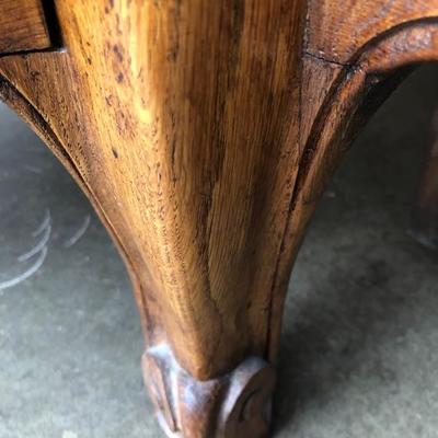 302:  Antique German Solid Wood Hand Carved Corner Hutch