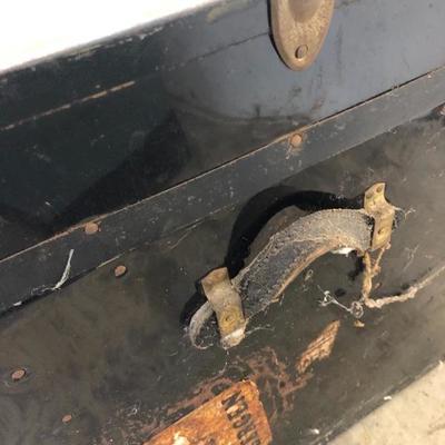 177:  Antique Well Traveled Travel Trunk 