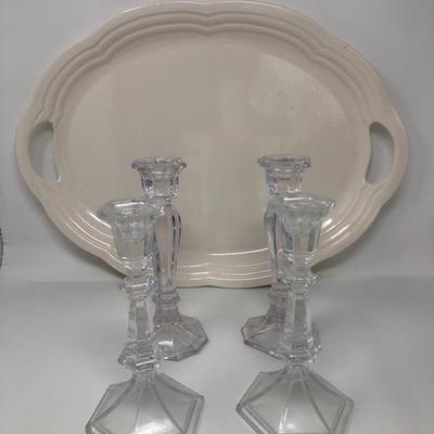 207:  Soup Bowl With Ladle, Candlesticks, Serving Tray and More
