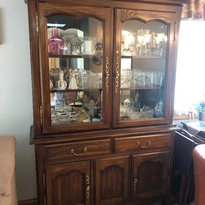 101:  Sears Solid Wood  China Cabinet 