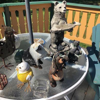 157:   Adirondack Chair, Patio Table and Lots of Outdoor Decor Items