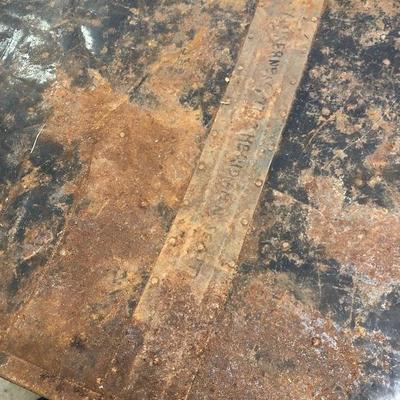 177:  Antique Well Traveled Travel Trunk 