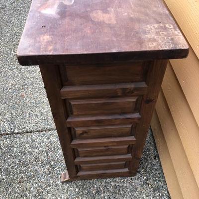 306:  Antique Solid Wood Entry Cabinet