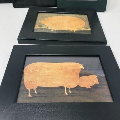 195:  Framed Country Art and Designer Cow Creamer