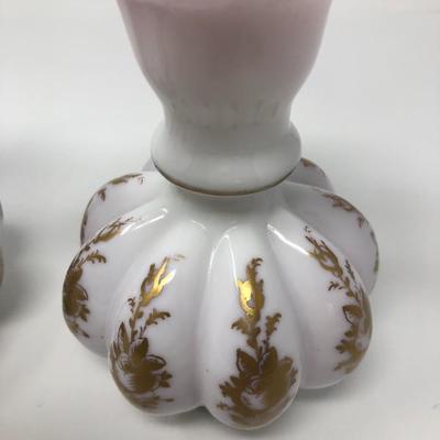 118:  Two Fenton  Hand Painted Ruffle Vases 