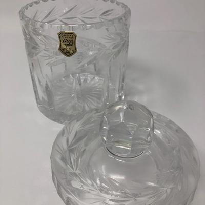 122:  Crystal Perfume Bottle, Cristal d' Arques French Vase and Tray 