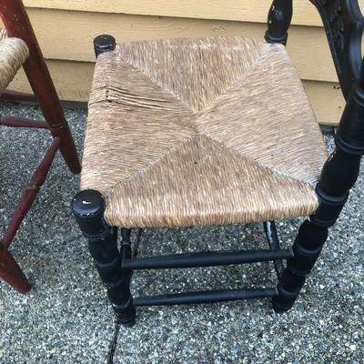 322:  Vintage Wicker bottomed Wood Chairs