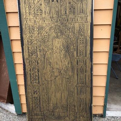 310:  Original Screen Rub Door Size Art Work 