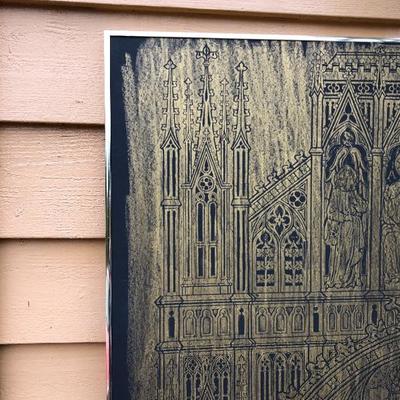 310:  Original Screen Rub Door Size Art Work 