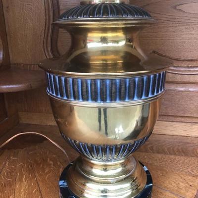 334:  Marble and Brass Lamp 