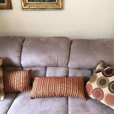 104:  Microfiber Couch and Matching Loveseat