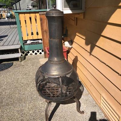 155:  Cast Iron Free Standing Outdoor Fire Place