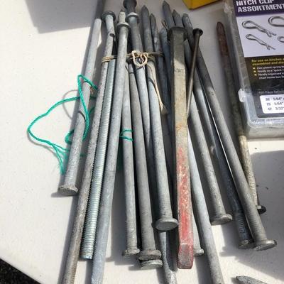 225:  Assortment of nuts and bolts including Nail Storage