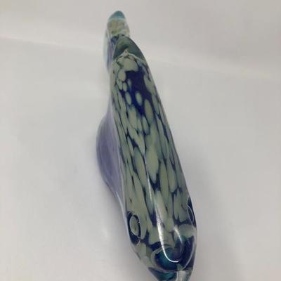 130:  Hand Crafted Glass Fish, Floral Japanese Charger and Small Fish Bowl
