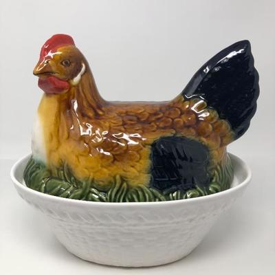 141: Portugal Porcelain Chicken Egg Decanter