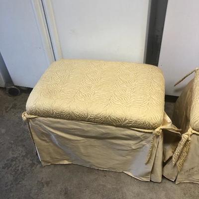 332:  Two Upholstered Stools on Rollers
