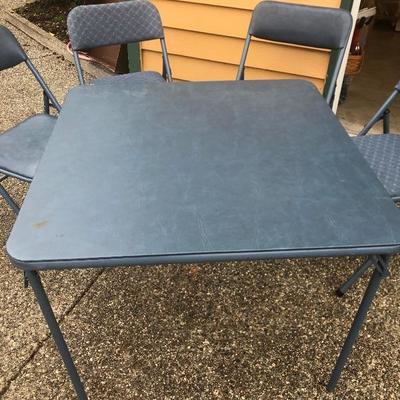 324:  Vintage Card Table and Four Chairs