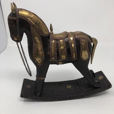 186:  Indonesian Rocking Horse with Decorative Plate