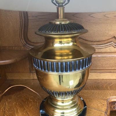 334:  Marble and Brass Lamp 