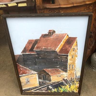 327:  Vintage Barn Painting