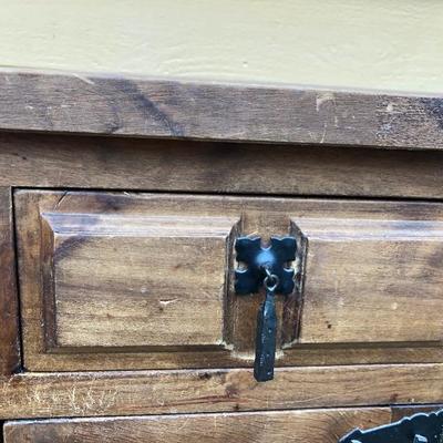 306:  Antique Solid Wood Entry Cabinet
