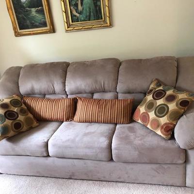104:  Microfiber Couch and Matching Loveseat