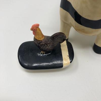 195:  Framed Country Art and Designer Cow Creamer