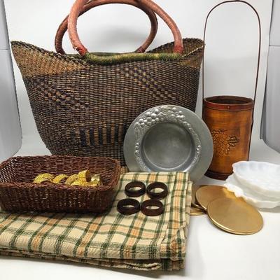 203:  Hand Crafted Basket and More