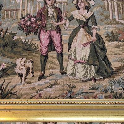 117:  French Framed Needlepoint Art