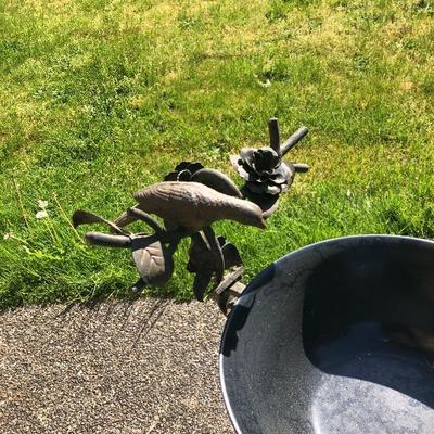156:  Metal Bird Bath 