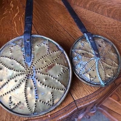 317:  Brass Fireplace Utensils