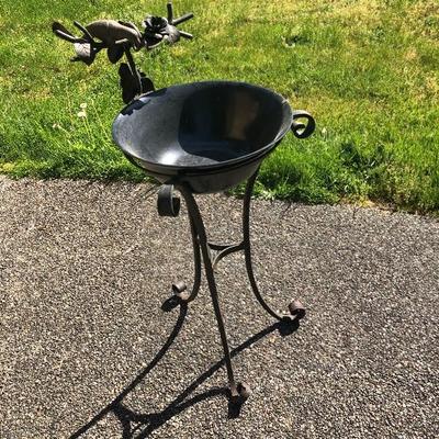 156:  Metal Bird Bath 