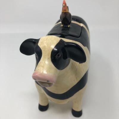 195:  Framed Country Art and Designer Cow Creamer