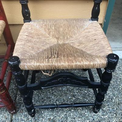 322:  Vintage Wicker bottomed Wood Chairs
