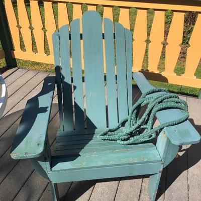 157:   Adirondack Chair, Patio Table and Lots of Outdoor Decor Items