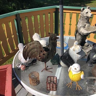 157:   Adirondack Chair, Patio Table and Lots of Outdoor Decor Items